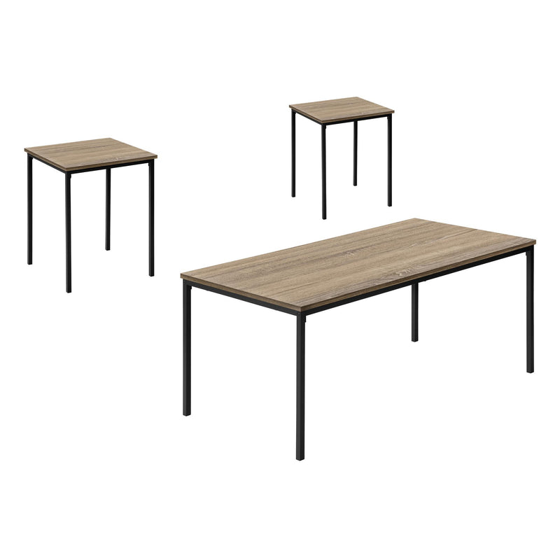  Monarch I 7895P 3Pcs Occasional Table Set - Dark Taupe/Black Metal IMAGE 2