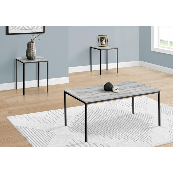  Monarch I 7896P 3Pcs Occasional Table Set - Grey/Black Metal IMAGE 1