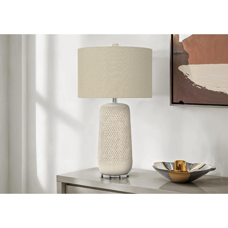  Monarch I 9605 31"H Table Lamp - Cream Ceramic/Beige Shade IMAGE 1