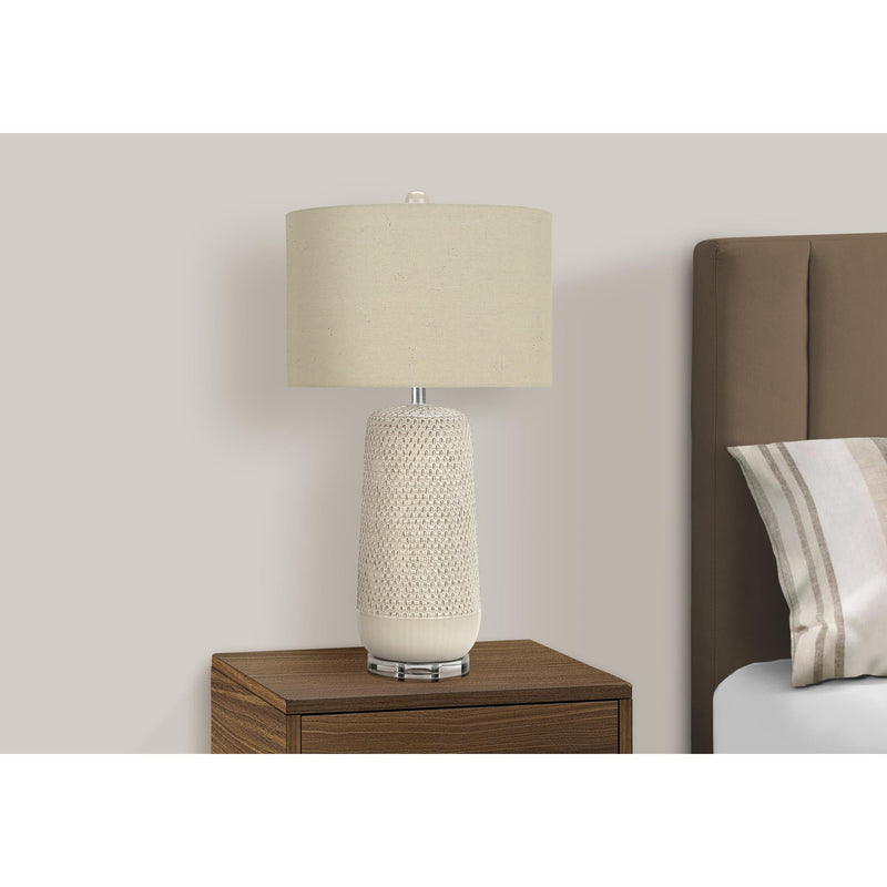  Monarch I 9605 31"H Table Lamp - Cream Ceramic/Beige Shade IMAGE 2