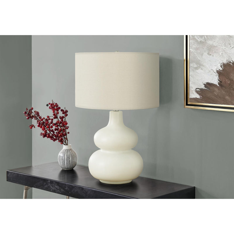  Monarch I 9608 25"H Table Lamp - Cream Ceramic/Ivory Shade IMAGE 1
