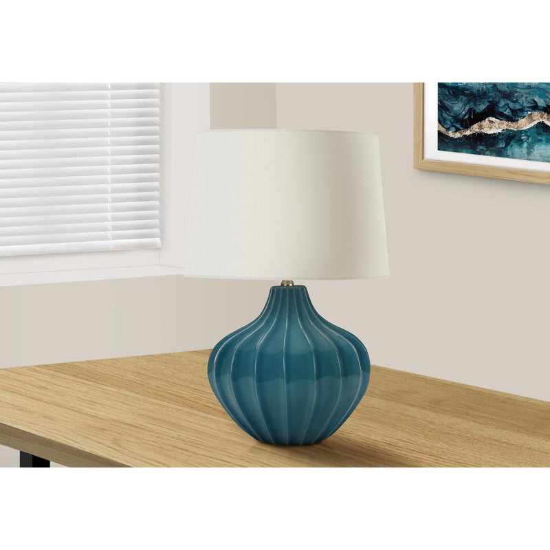  Monarch I 9612 24"H Table Lamp - Blue Ceramic /Ivory Shade IMAGE 1
