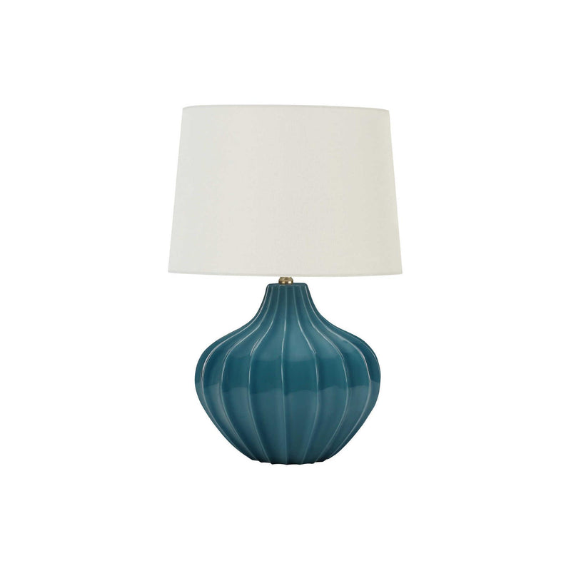  Monarch I 9612 24"H Table Lamp - Blue Ceramic /Ivory Shade IMAGE 3