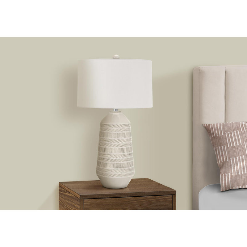  Monarch I 9613 33"H Table Lamp - Cream Ceramic/Ivory Shade IMAGE 2