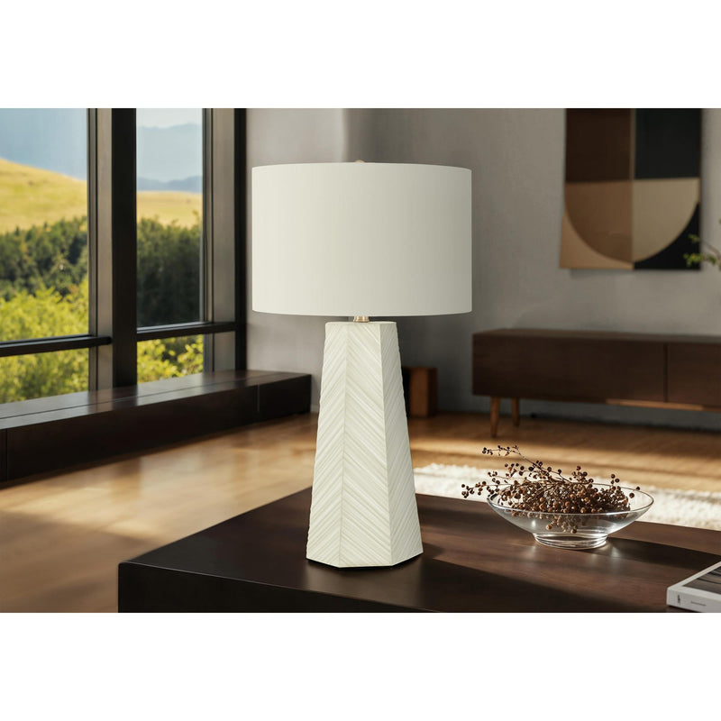  Monarch I 9614 29"H Table Lamp - White Ceramic/Ivory Shade IMAGE 1