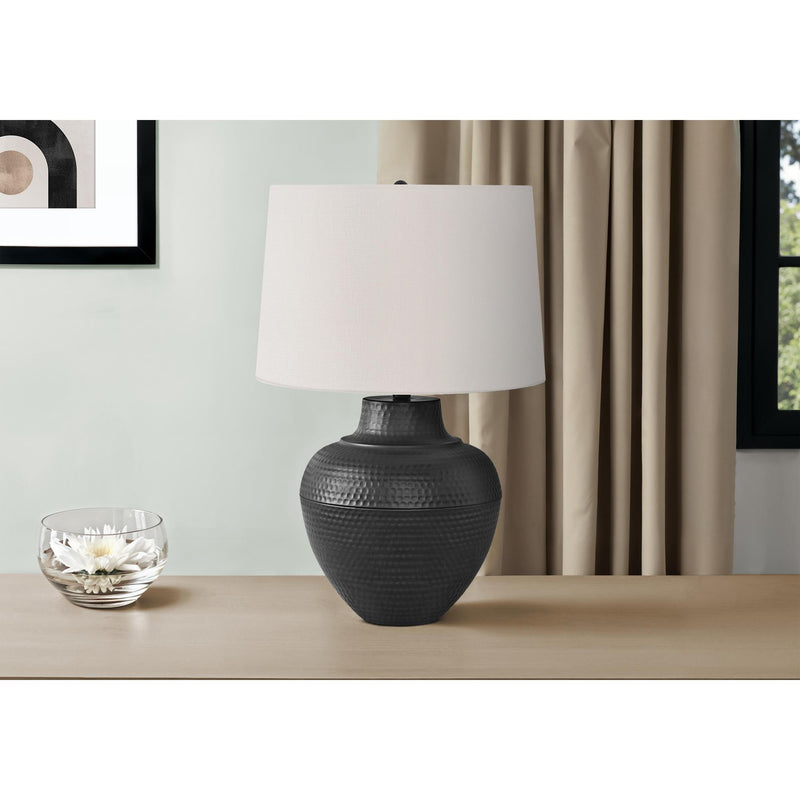  Monarch I 9615 26"H Table Lamp - Black Metal/Ivory Shade IMAGE 1