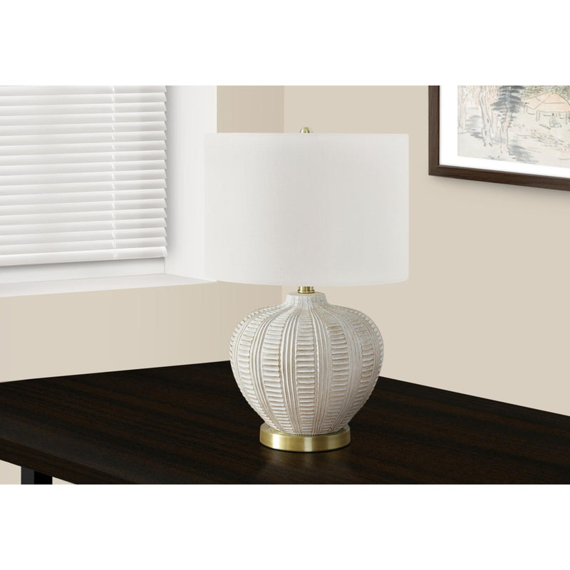  Monarch I 9617 21"H Table Lamp - Cream Resin/Ivory Shade IMAGE 1