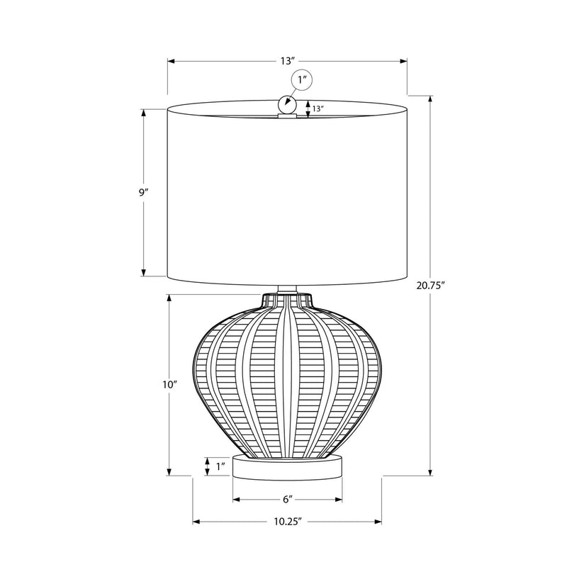  Monarch I 9617 21"H Table Lamp - Cream Resin/Ivory Shade IMAGE 7