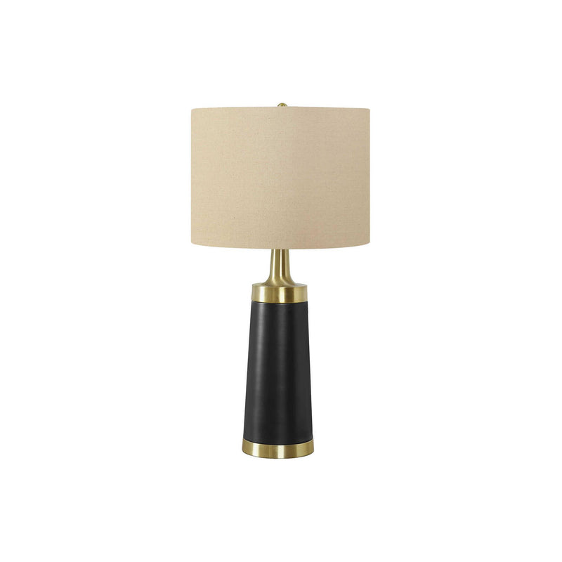  Monarch I 9623 28"H Table Lamp - Black Metal/Beige Shade IMAGE 3