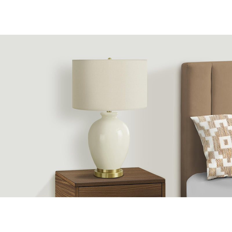  Monarch I 9625 26"H Table Lamp - Cream Ceramic/Ivory Shade IMAGE 2