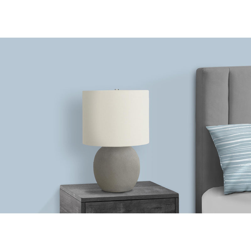 Monarch I 9626 20"H Table Lamp - Grey Concrete/Ivory Shade IMAGE 2
