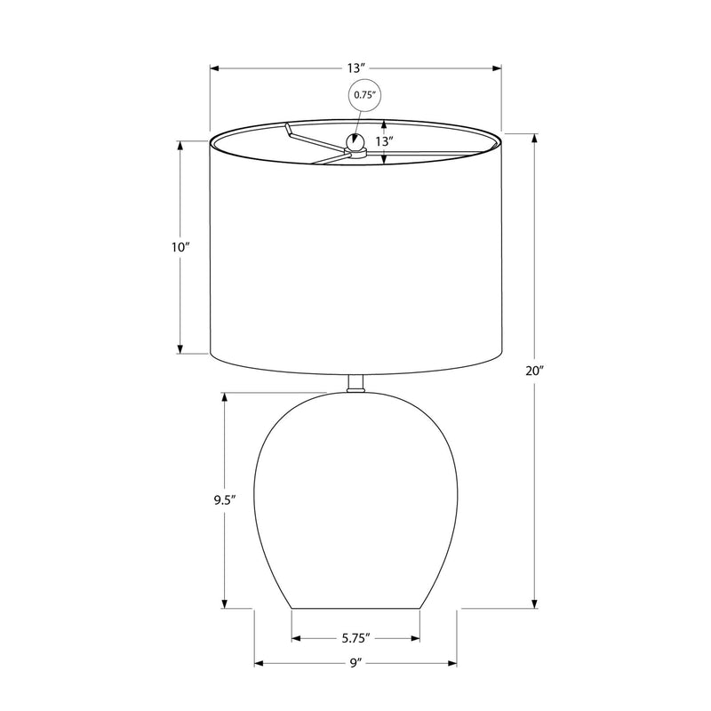  Monarch I 9626 20"H Table Lamp - Grey Concrete/Ivory Shade IMAGE 7