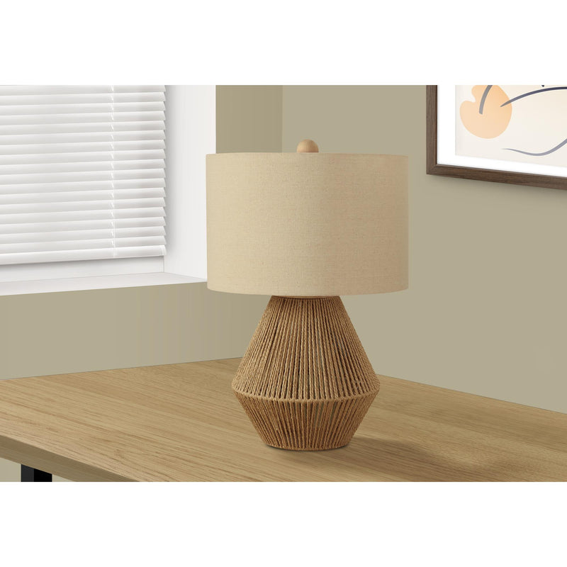  Monarch I 9628 22"H Table Lamp - Brown Rope/Beige Shade IMAGE 1