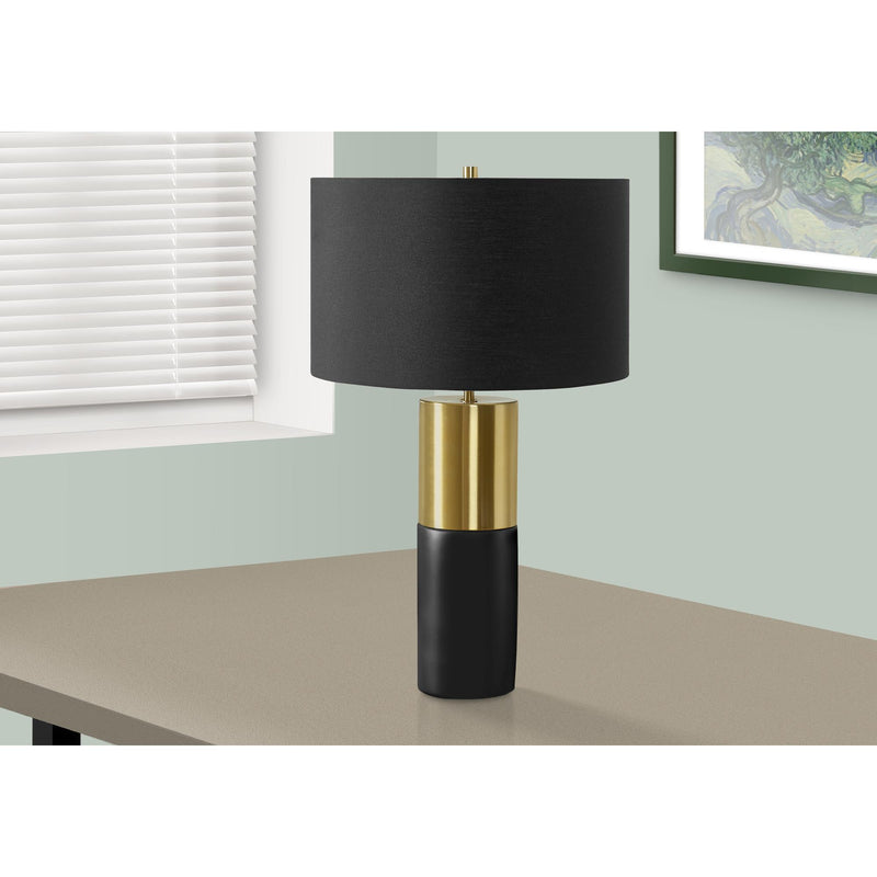  Monarch I 9629 25"H Table Lamp - Black Concrete/Black Shade IMAGE 1