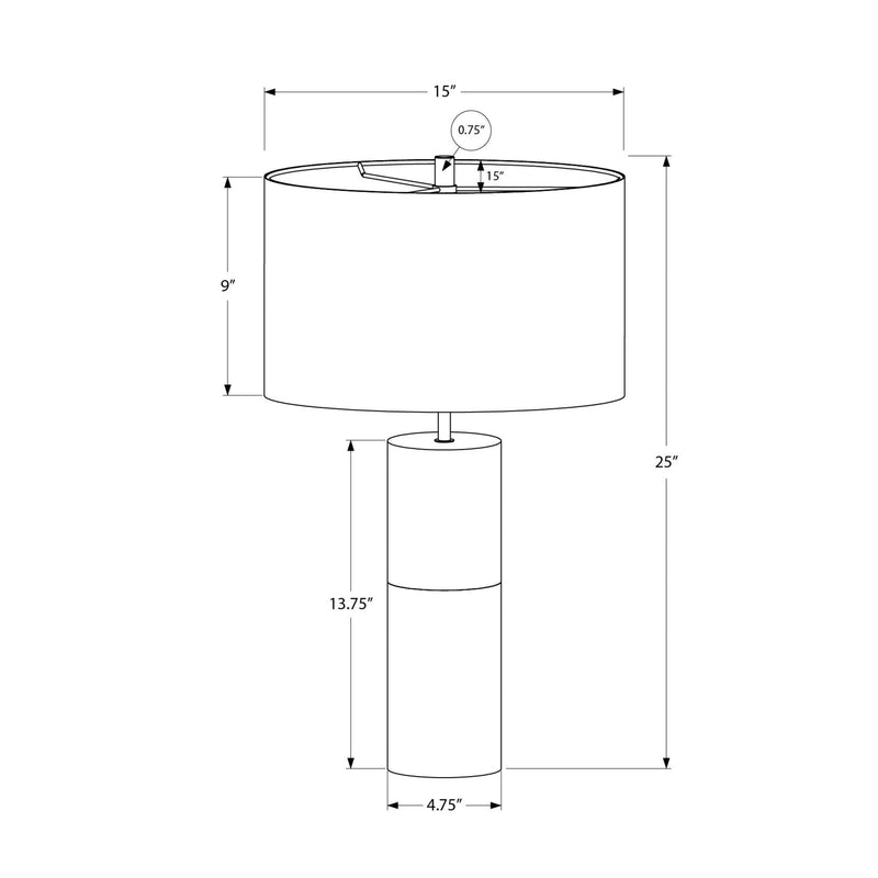  Monarch I 9629 25"H Table Lamp - Black Concrete/Black Shade IMAGE 7