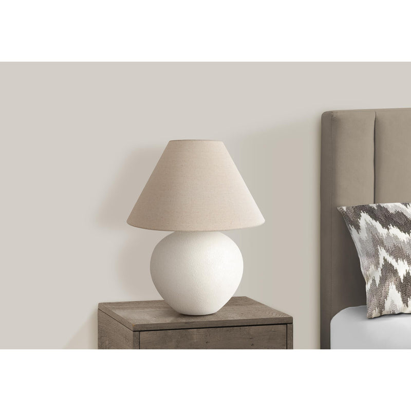  Monarch I 9631 16"H Table Lamp - Cream Ceramic/Beige Shade IMAGE 2