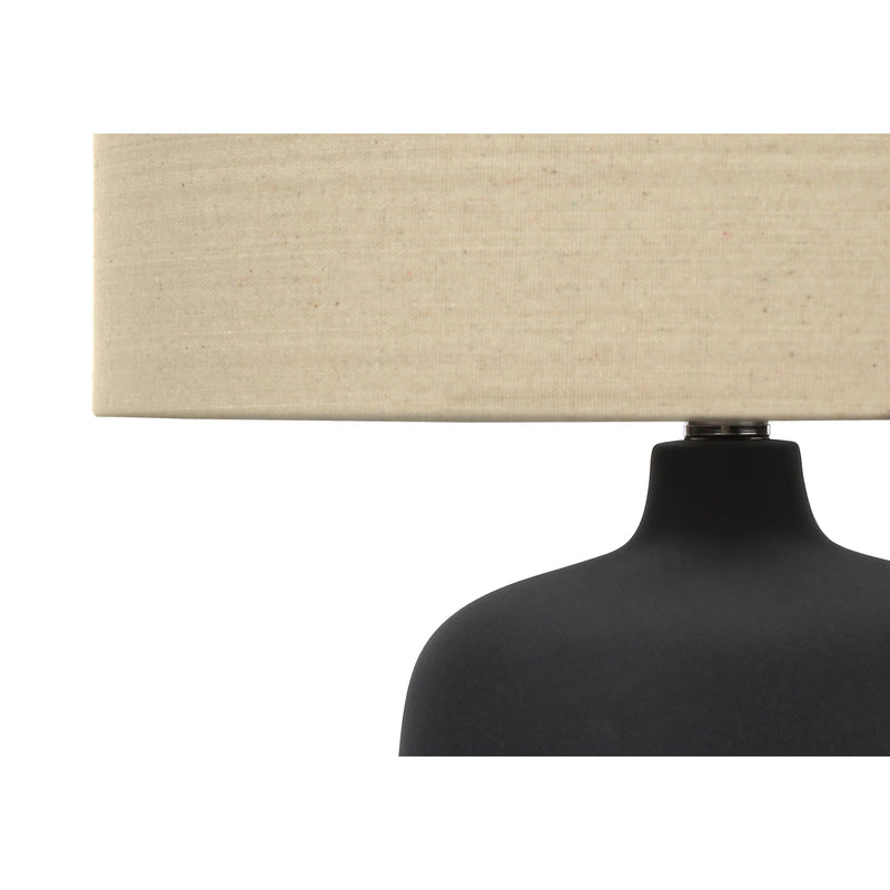  Monarch I 9635 24"H Table Lamp - Black Ceramic/Beige Shade IMAGE 4