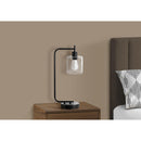  Monarch I 9637 20"H Table Lamp - Black Metal/Glass Shade/Usb IMAGE 2