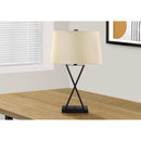  Monarch I 9638 25"H Table Lamp - Black Metal/Beige Shade/Usb IMAGE 1