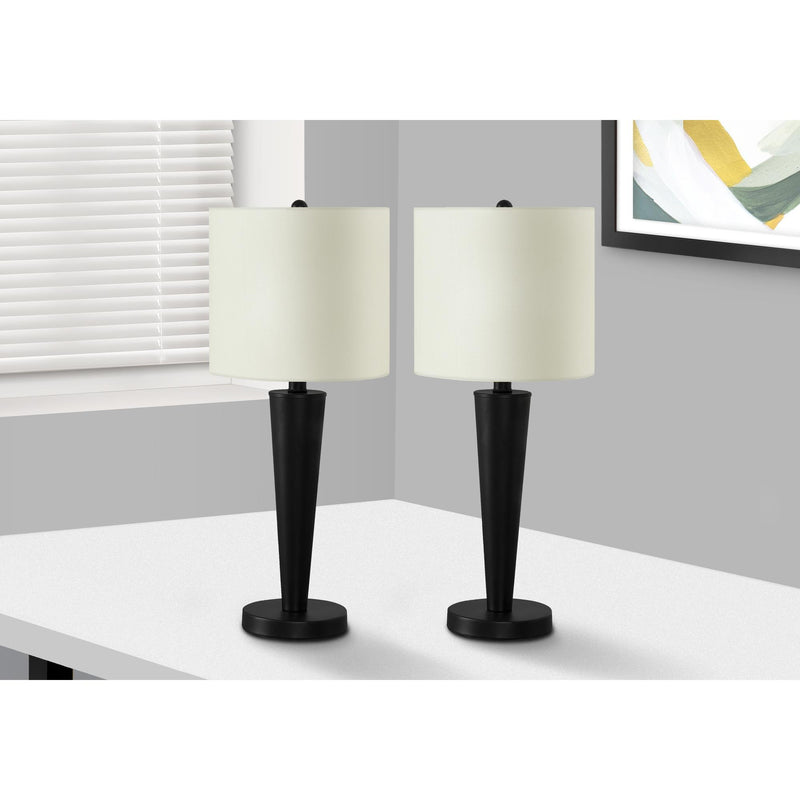  Monarch I 9643 24"H Table Lamp - Black/Ivory/Usb IMAGE 1