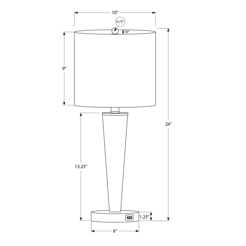  Monarch I 9643 24"H Table Lamp - Black/Ivory/Usb IMAGE 8