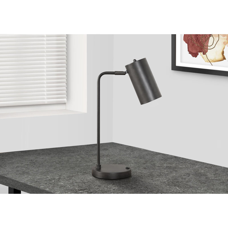  Monarch I 9645 18"H Table Lamp - Grey Metal/Grey Shade/Usb IMAGE 1
