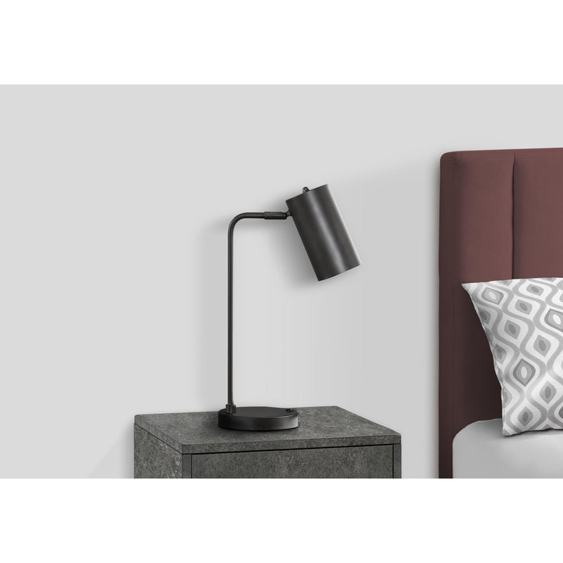  Monarch I 9645 18"H Table Lamp - Grey Metal/Grey Shade/Usb IMAGE 2