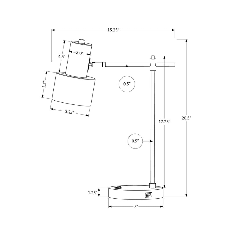  Monarch I 9647 21"H Table Lamp - Black Metal/Black Shade/Usb IMAGE 6