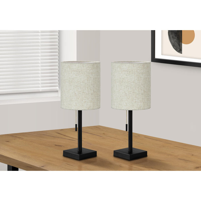  Monarch I 9650 17"H Table Lamp - Black Metal/ Beige /Usb IMAGE 1