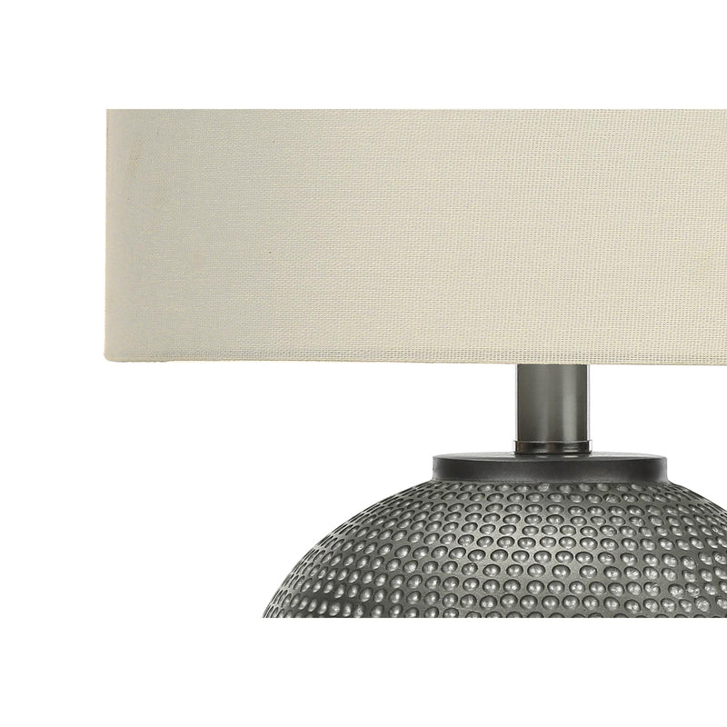  Monarch I 9653 19"H Table Lamp - Grey Resin/Ivory Shade IMAGE 4