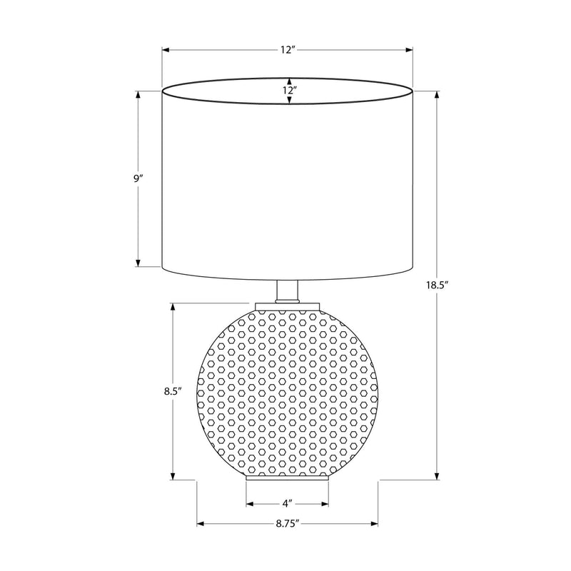  Monarch I 9653 19"H Table Lamp - Grey Resin/Ivory Shade IMAGE 6