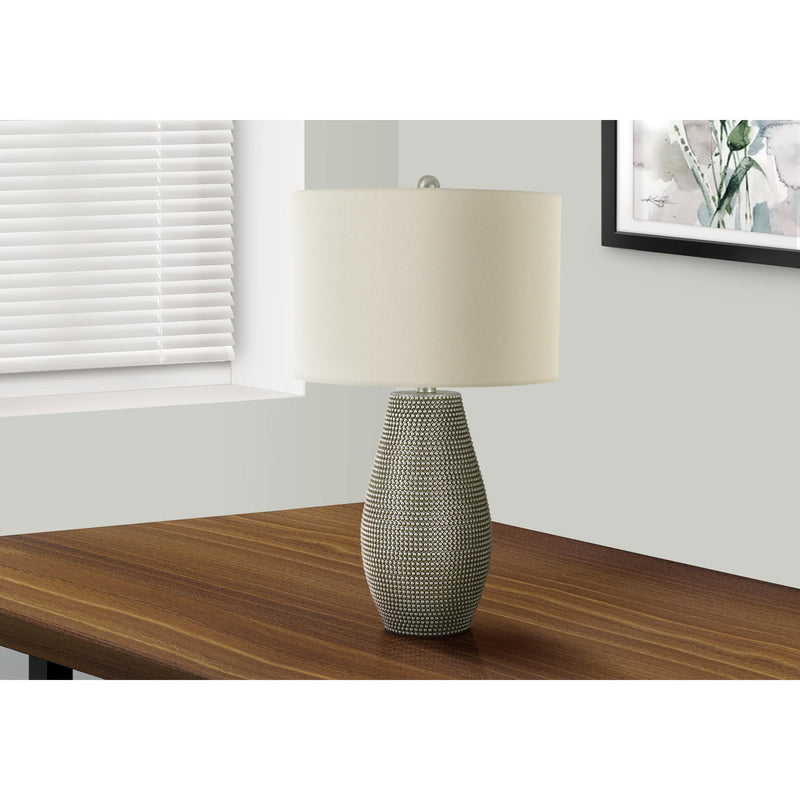  Monarch I 9654 24"H Table Lamp - Grey Resin/Ivory Shade IMAGE 1