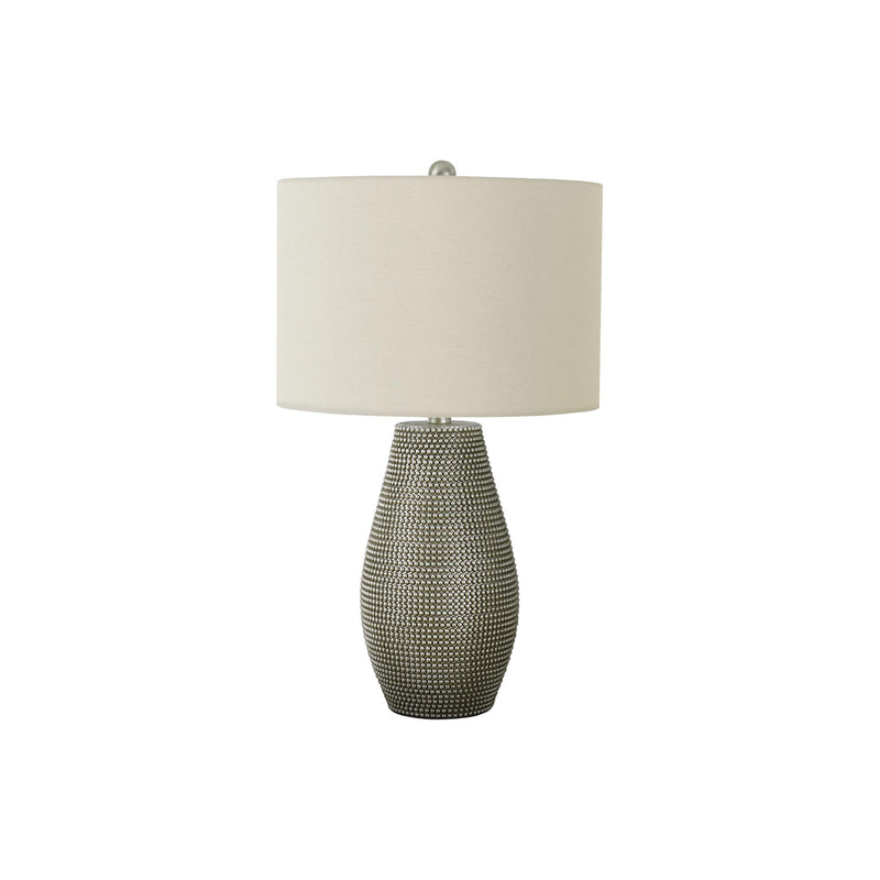  Monarch I 9654 24"H Table Lamp - Grey Resin/Ivory Shade IMAGE 3