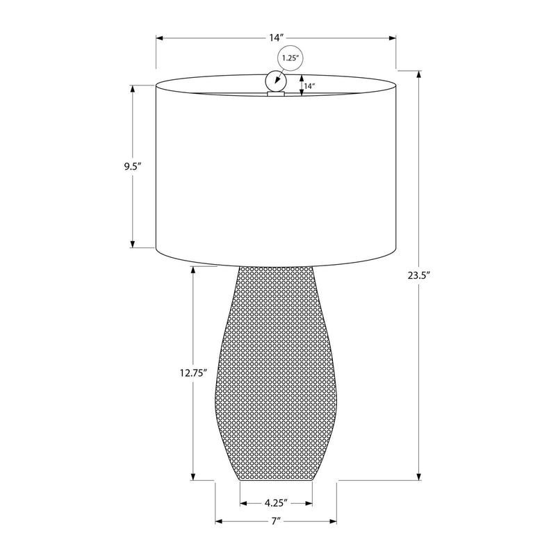  Monarch I 9654 24"H Table Lamp - Grey Resin/Ivory Shade IMAGE 7