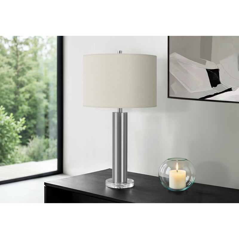  Monarch I 9657 28"H Table Lamp - Nickel Metal/Ivory Shade IMAGE 1