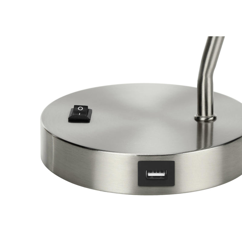  Monarch I 9659 17"H Table Lamp - Nickel Metal/Nickel Shade/Usb IMAGE 5