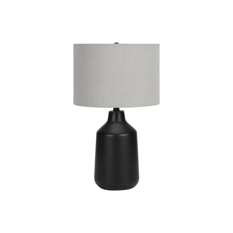  Monarch I 9701 24"H Table Lamp - Black Concrete/Grey Shade IMAGE 3