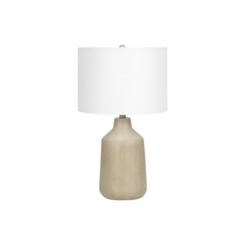  Monarch I 9702 24"H Table Lamp - Beige Concrete/Ivory Shade IMAGE 3