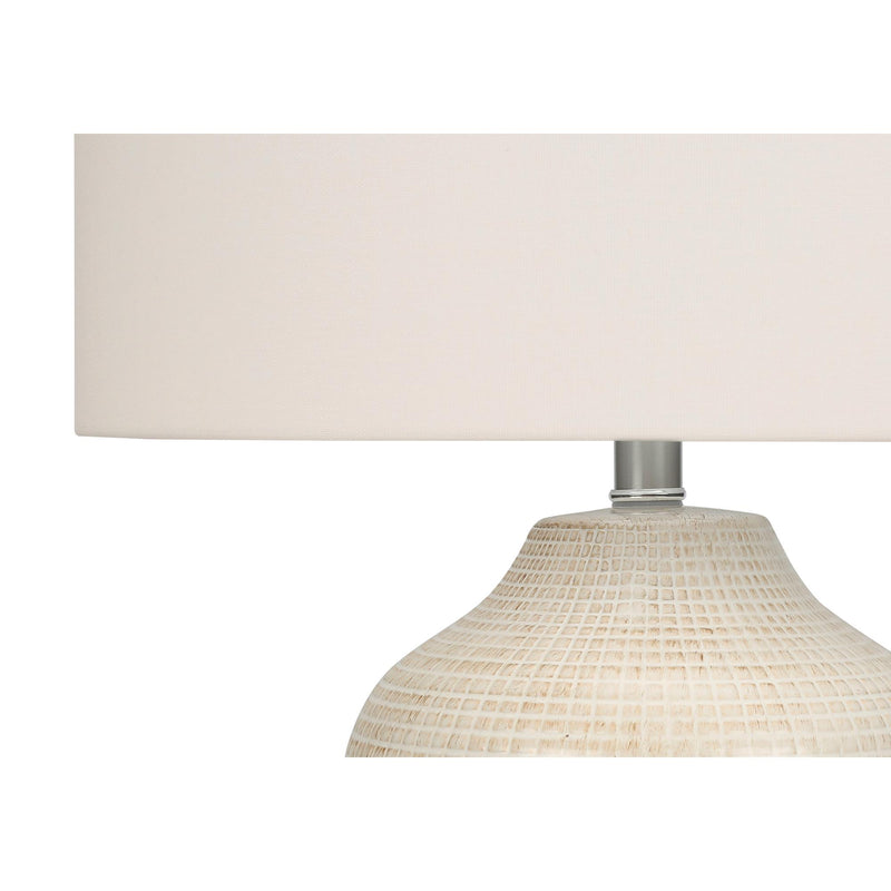  Monarch I 9704 26"H Table Lamp - Cream Ceramic/Ivory Shade IMAGE 5