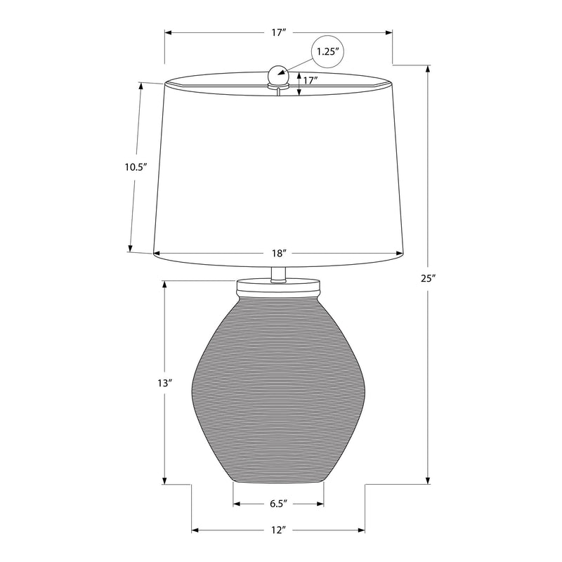  Monarch I 9715 25"H Table Lamp - Black Concrete/Ivory Shade IMAGE 7