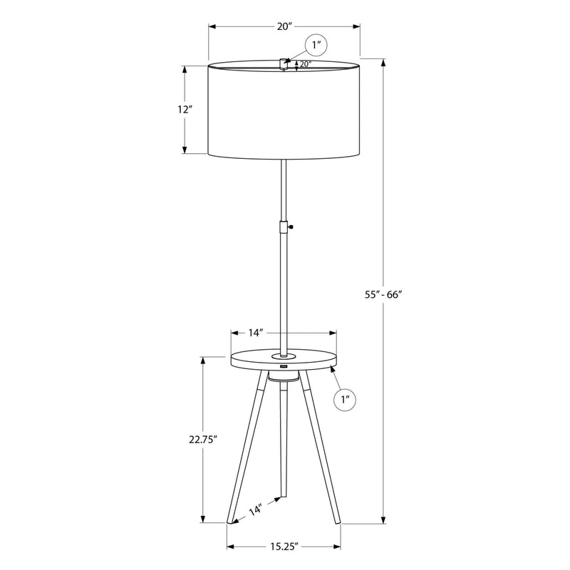  Monarch I 9746 63"H Tripod Floor Lamp - Brass Metal/Usb IMAGE 4