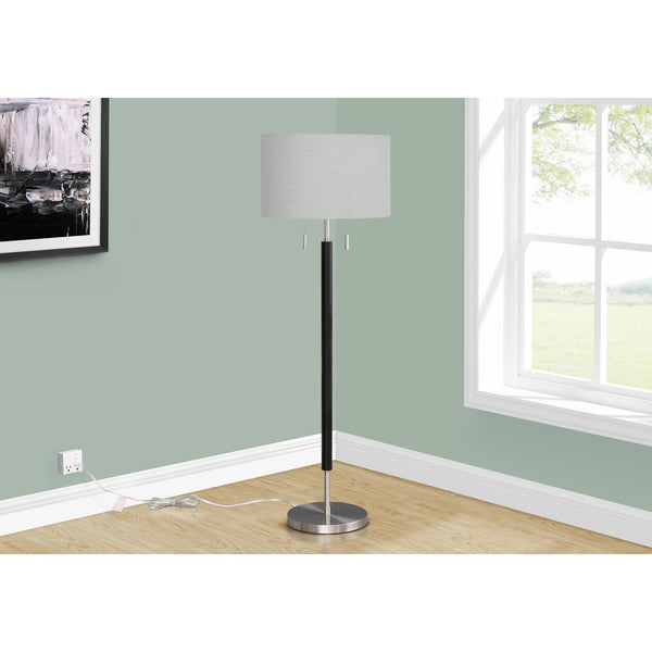  Monarch I 9748 60"H Floor Lamp - Nickel Metal/Grey IMAGE 1