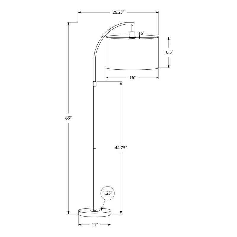  Monarch I 9749 65"H Arc Floor Lamp - Black Metal/Ivory IMAGE 3