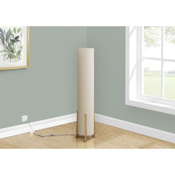  Monarch I 9755 50"H Floor Lamp - Wood Look Base/Ivory IMAGE 1