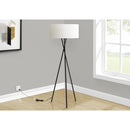  Monarch I 9756 62"H Tripod Floor Lamp - Black Metal/Ivory IMAGE 2