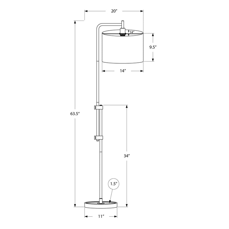  Monarch I 9760 63"H Floor Lamp - Black Metal/Ivory Shade IMAGE 4