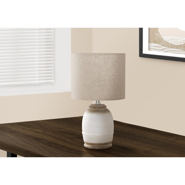 Monarch I 9765 16"H Table Lamp - Cream Resin/Beige Shade IMAGE 1