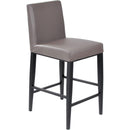  Furnishings' Mate Erika CS 280-GR-MB Counter Stool In Grey PU On Matte Black Base IMAGE 1