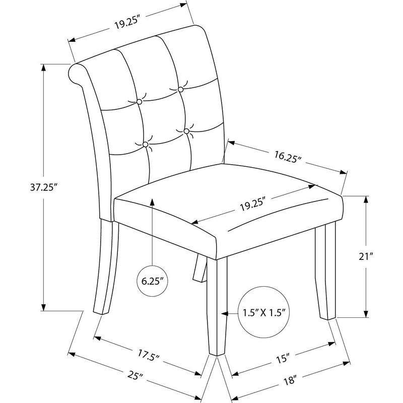  Monarch I 1219 Set of 2 Dining Chairs - Green IMAGE 4