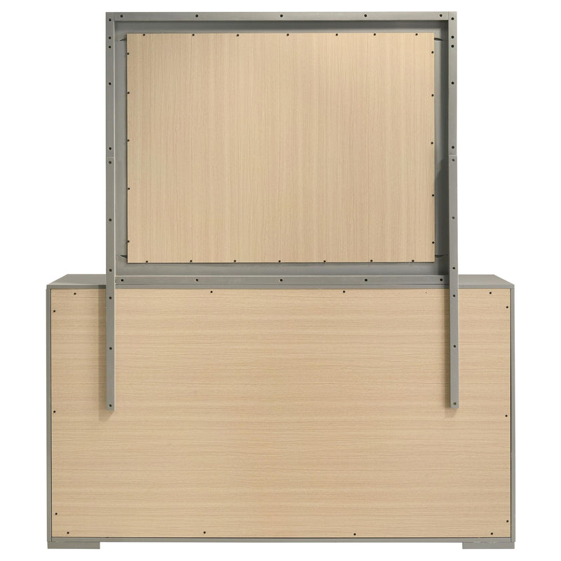 Coaster Furniture Ives 224973M 6-Drawer Dresser and Mirror - Grey High Gloss IMAGE 6